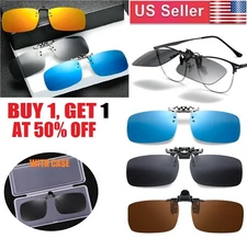 Clip on Sunglasses Polarized Flip up Eye Glasses Spectacles Anti Glare Unisex US
