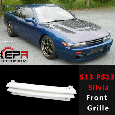 ★Blue★フロントグリル FRP製 S13 シルビア GT-R デザイン For Nissan S13 PS13 Silvia GTR Style FRP Fiber Glass Front Bumper