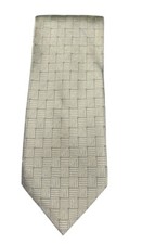 Giorgio Cosani Mens 100 Silk Tie Handmade in Italy Beige Tan Geometric Pattern