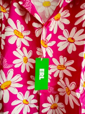 ERL Floral Print Shirt Pink Large | eBay