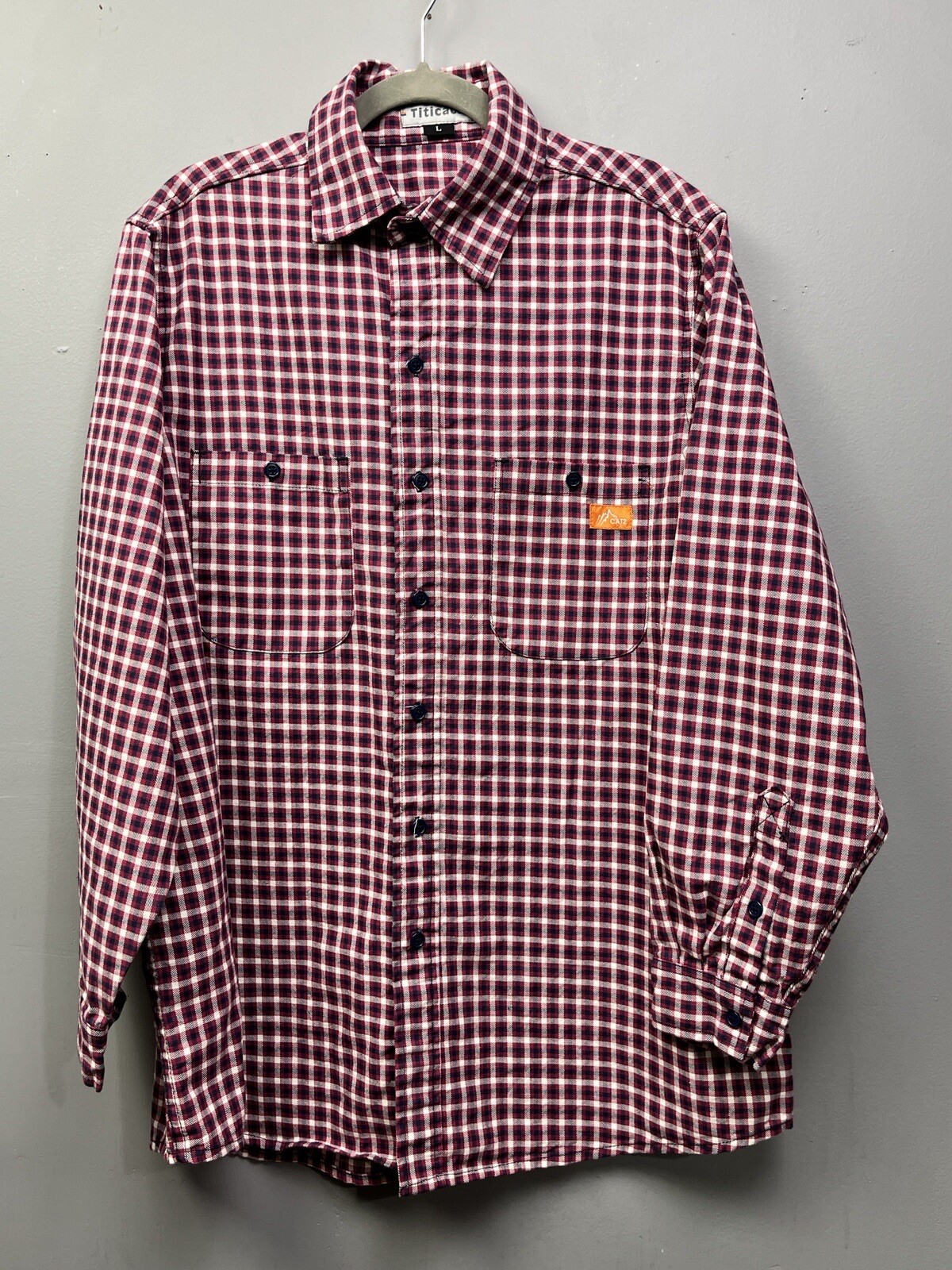 Titicaca FR Work Shirt Flame Resistant CAT 2 Mens Large Plaid Cotton