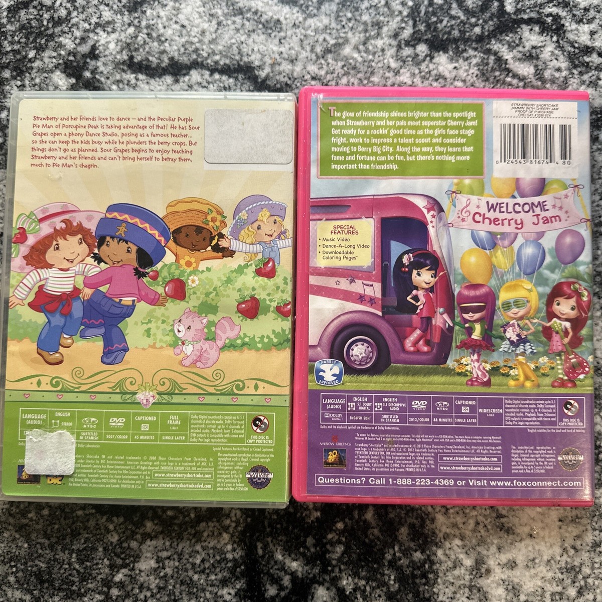 Strawberry Shortcake Jammin w Cherry & Lets Dance Set of 2 DVD