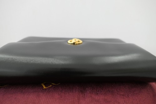 Vintage Launer London Clutch with Leather Shoulder Strap in Black Leather Bag - Picture 11 of 24