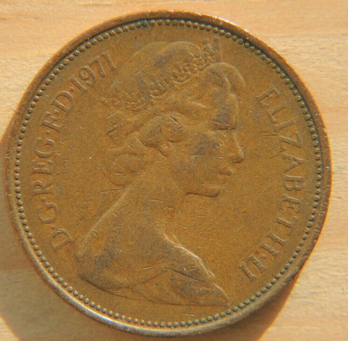 Rare 1971 Great Britain NEW PENCE 2p Coin - 第 1/2 張圖片
