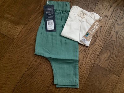 Pigeon Organics - Baggy Pants (Musselin) 6/12 Monate - SS Body 9/12 Monate