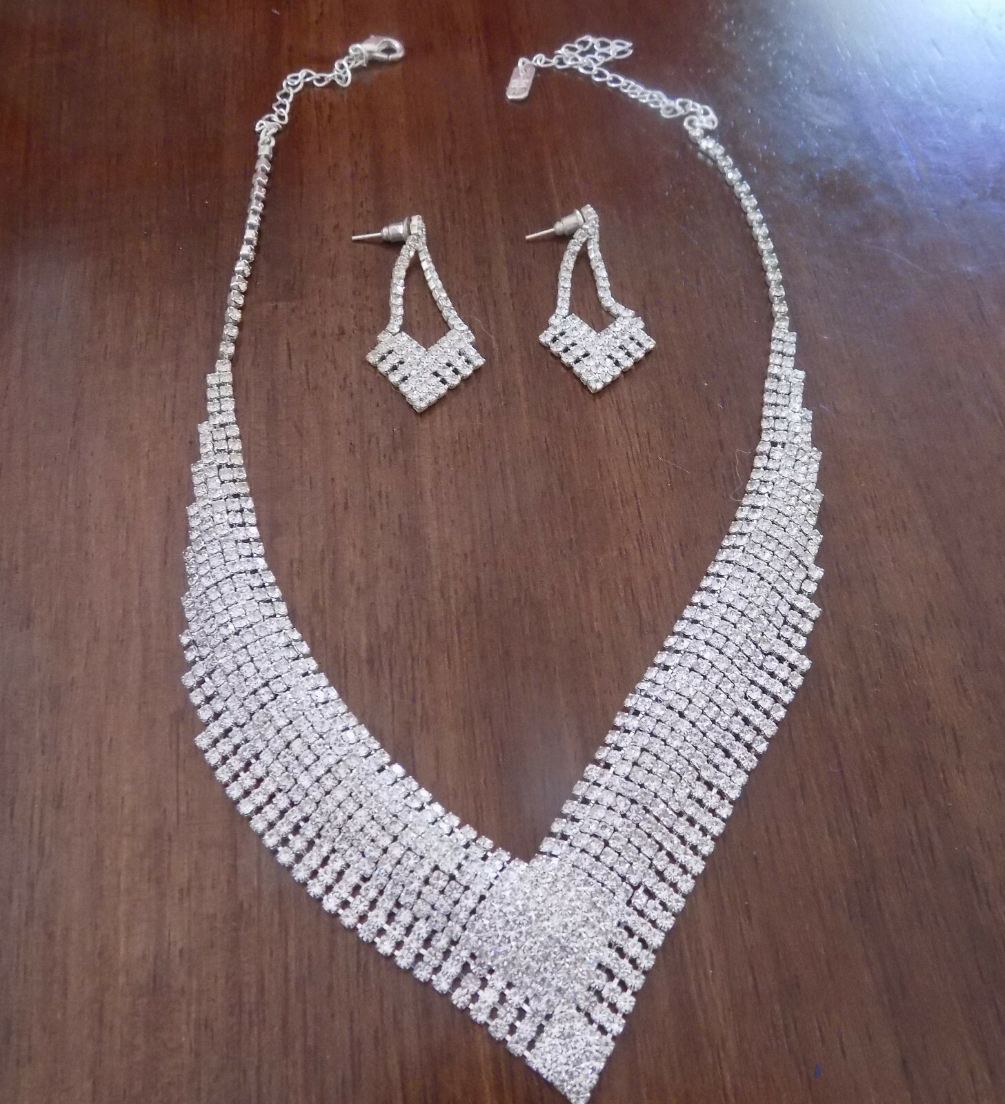 Statement Necklace & Earrings Set beautiful cryst… - image 1