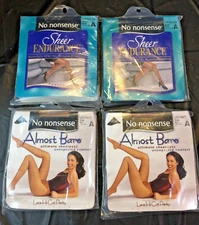 4) No Nonsense Pantyhose Size: A * 2) Almost Bare & 2) Sheer Endurance all new