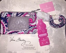 VERA BRADLEY ReActive Zip Id Lanyard GRAMERCY PAISLEY Key Badge NWT 26698-P63