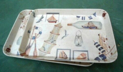 LOT OF 2 MELAMINE SEA BEACH TRAYS NEW SUPER QUALITY ITALY 21x14cm business - Picture 1 of 1