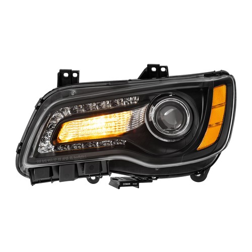 For 2011-2023 Chrysler 300 Pair LED DRL Projector Black Headlights w/ Bulbs - Foto 4 di 12