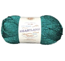 Lion Brand Heartland Yarn 100% Acrylic Teal Green Blue Cuyahoga Valley 1 Skein