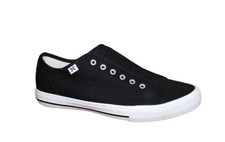 Hurley Ladies Chloe Slip on Canvas Sneaker Shoes, Black,White