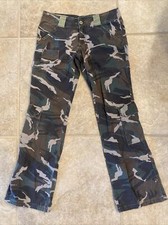 Vintage Y2k Women s Camouflage Cargo Pants Size 7 Army Brat Split Brand