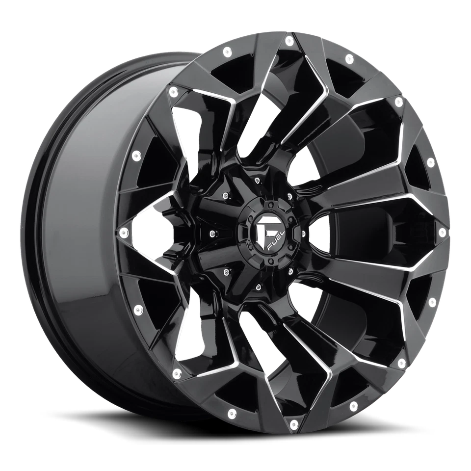 20 FUEL ASSAULT WHEELS RIMS GLOSS BLACK D576 5X150 5X139.7 D57620907050 20X9 Foto 4 de 4