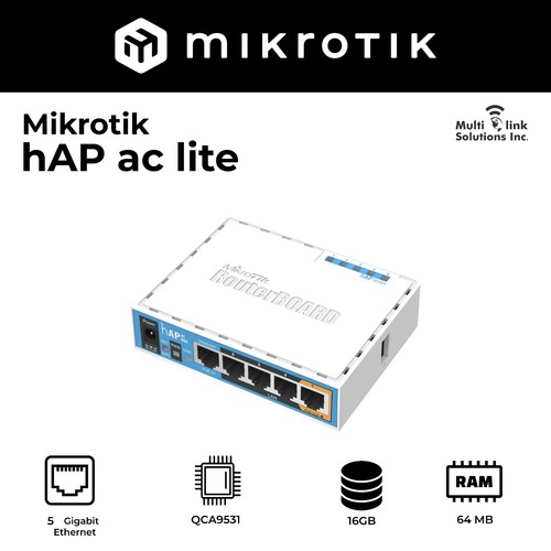 MikroTik hAP ac lite Dual-concurrent Access Point (RB952Ui-5ac2nD) International - Picture 1 of 3