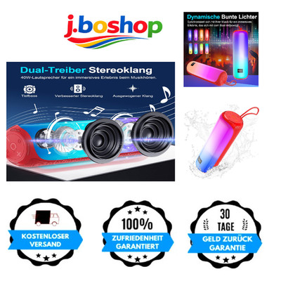 VOCH Bluetooth Lautsprecher RGB Licht 40W Stereo TWS 20 Std