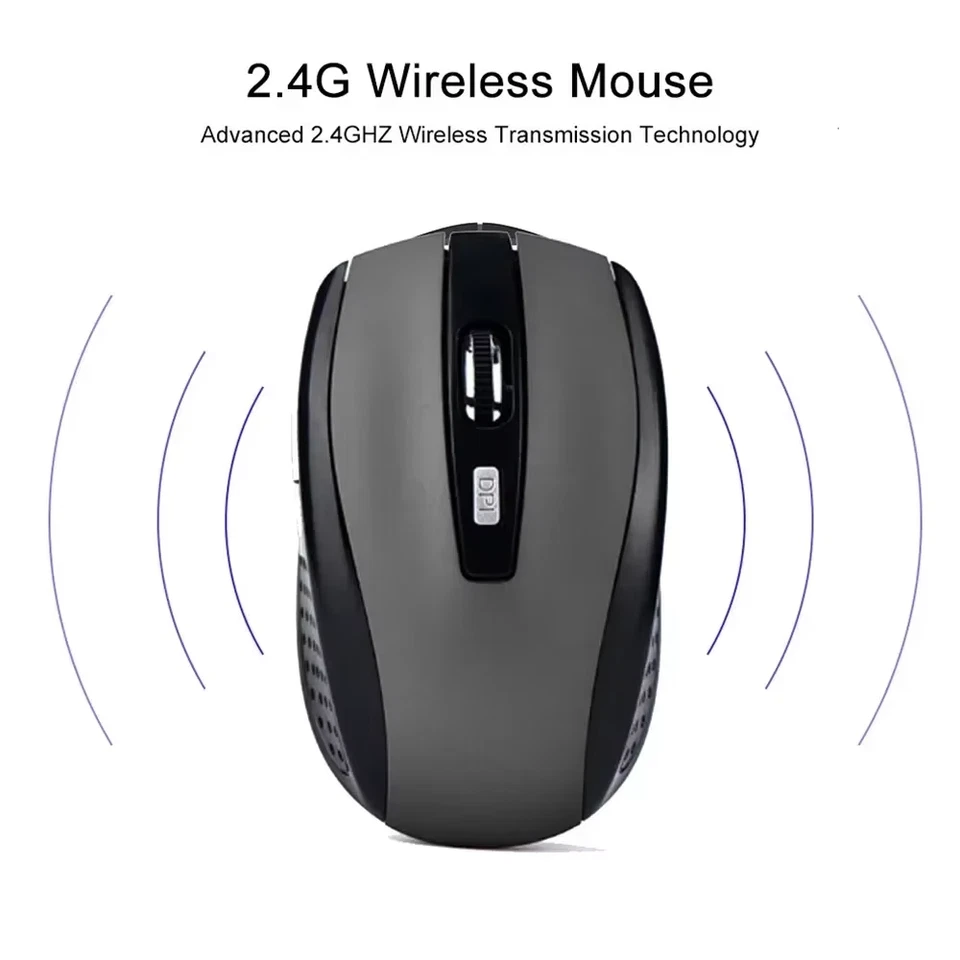 2.4G Wireless Mouse Portable Ergonomics Mouse Mobile Optical Office Mouse Adjust - Image 2 of 4