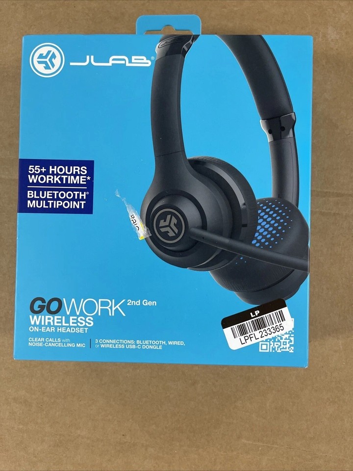 JLab GO Work Wireless & Wired On-Ear Headset - Black (Open Box)