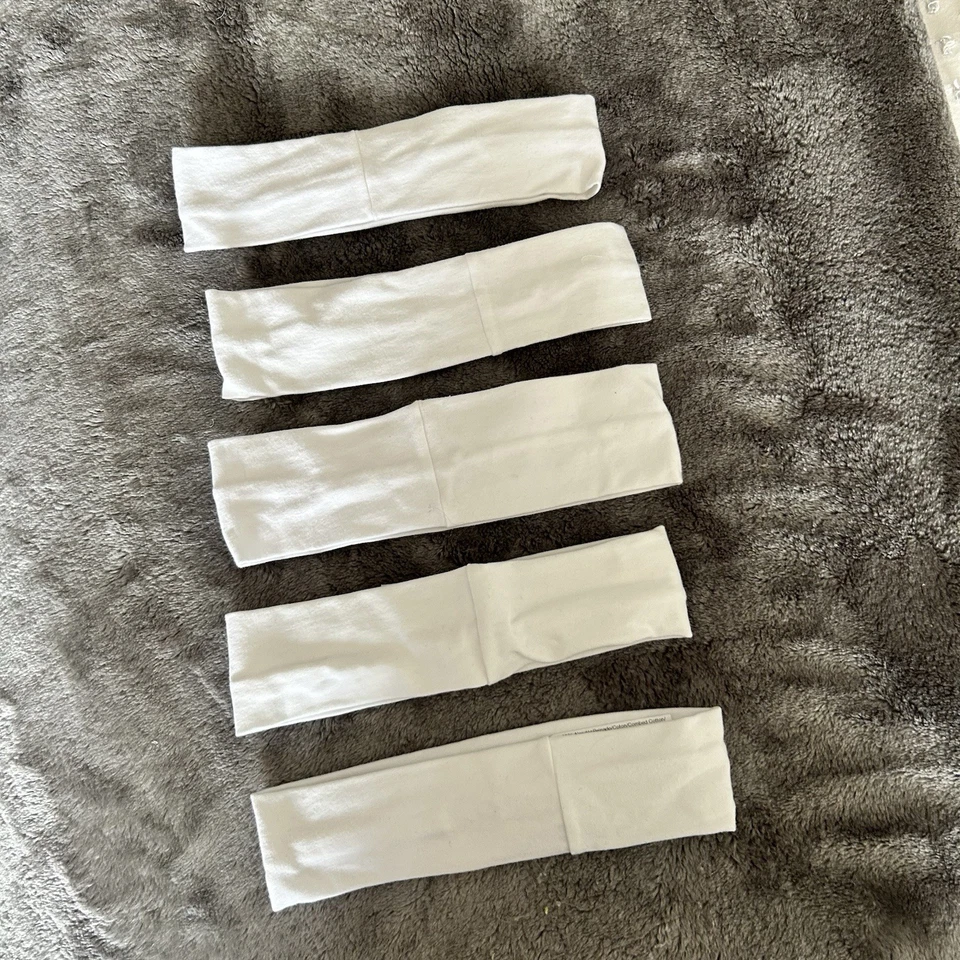Lote de 5 diademas American Apparel blancas talla única algodón elastano elástico nuevas sin etiquetas Foto 2 de 4