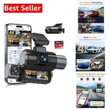 24H Parking Monitor 4K Dash Cam with Night Vision & Collision Detection Features