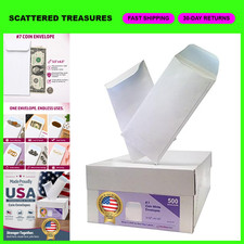 500 White Coin Envelopes 7 - Durable, Made in USA, Perfect for Shipping  Stora