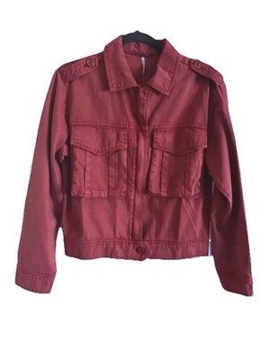 Young Fabulous & Broke Damon Utility Style Full Zip Jacket Rust Red Size Small
