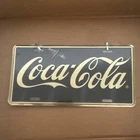 Coca-Cola Collectible License Plate Black and White Metal Vintage Style Decor