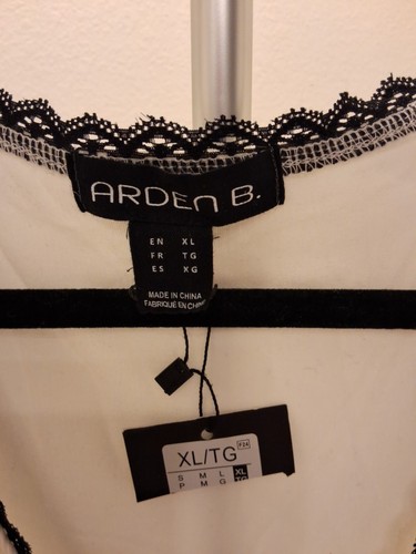 Arden B. Size XL Womens White with Black Lace Accents Dress NWT - Picture 3 of 8