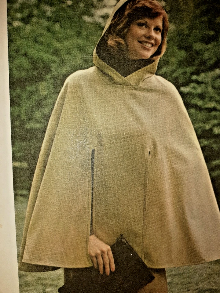 Butterick 4026 Cape Hooded Poncho Pullover Sewing Pattern Ladies 8 S VTG UC Sew - Image 2 of 4