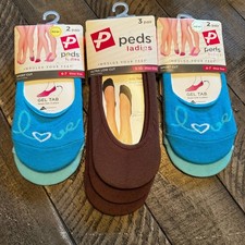 Peds Ultra Low Cut Liner Multicolor Invisible Non Slip Socks 7 Pair Pack Sz 5-10