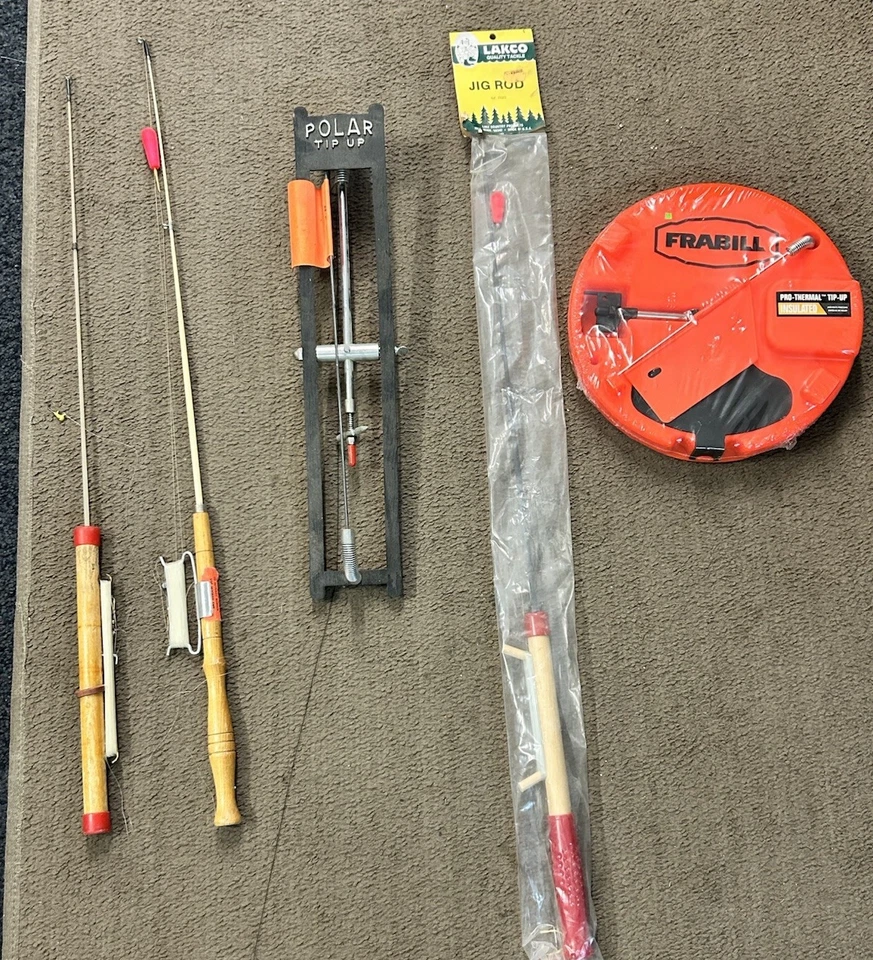 Eisangeln Jigruten Holz und Tip Up Set