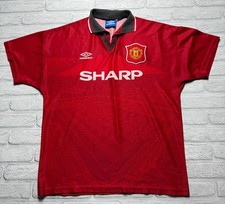  Umbro Vintage 90s Umbro Manchester United SIZE L Sharp Soccer Jersey 1994/1996