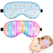 Kids Silk Sleep Mask 2 Pack Adjustable Lightweight Eye Cover Mermaid