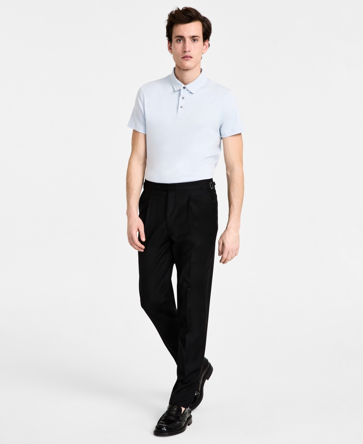 Calvin Klein Mens Slim fit Dress Pants 32 30 Black Solid Stretch Wool 8090₽