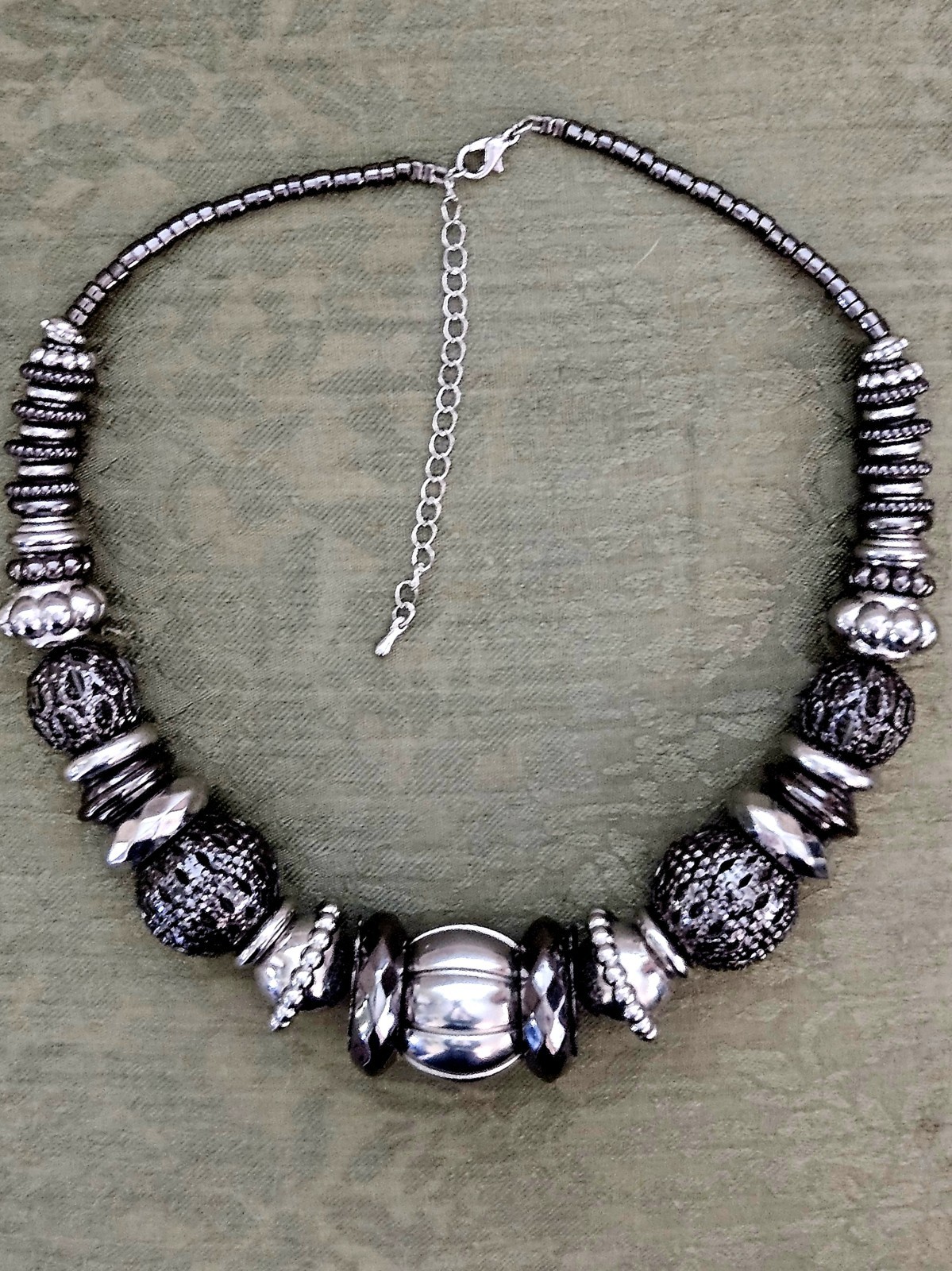 Bold Elements Silver Tone Textured Chunky Stateme… - image 6