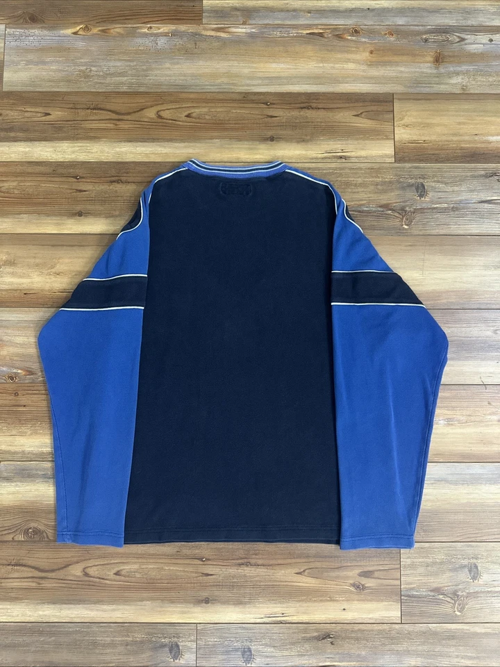 Vintage 90s Rusty Blue Vintage Surfwear Unique Stripe Sweater Size Medium - Image 2 of 4