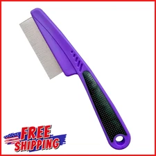 PET FLEA AND TICK COMB RUBBER HANDLE Dogs Cats Fine Tooth Grooming Hair Combs