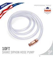 10FT X 1/2 Siphon Hose Pump Self Priming Jiggler Shaker Transfer Fuel Water Oil