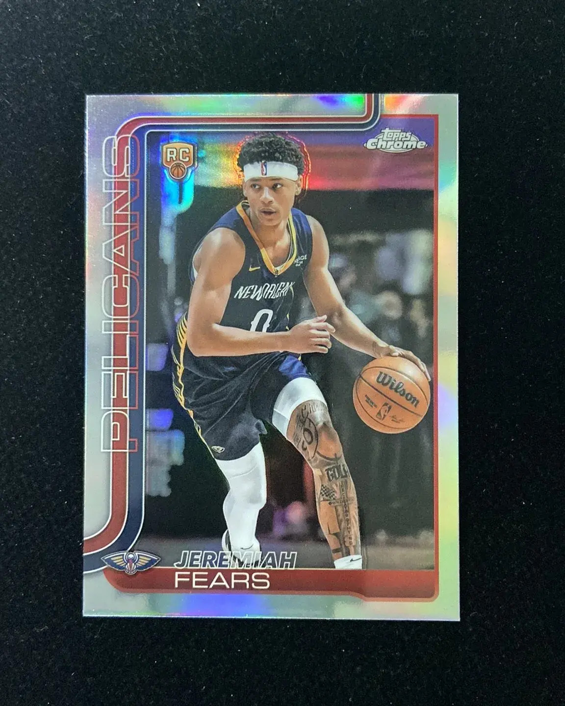 2025-26 Topps Chrome Jeremiah Fears #257 Refractor RC Rookie Pelicans -QI95