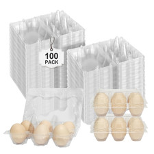 Pintuson 100 Pack Egg Cartons 6 Count - Medium Egg Cartons Cheap Bulk - Half