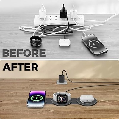 HICOBER 3 in 1 Charging Station for Apple Multiple Devices 18W W313 - BLACK