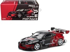 TOYOTA PANDEM GR86 "ADVAN" BLACK & RED 1/64 DIECAST MODEL BY POP RACE PR640228