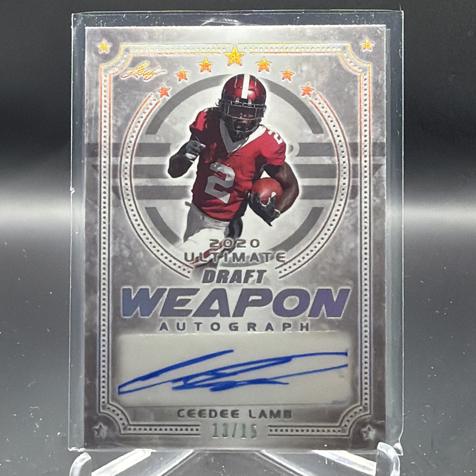 CeeDee Lamb Leaf Ultimate Draft Ultimate Weapon Autographs #CDL Silver Spectrum