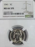 1941 S Jefferson Nickel NGC MS66 5FS