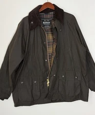 Barbour  Bedale Waxed Cotton Jacket Size 46  RETAIL $415 OLIVE