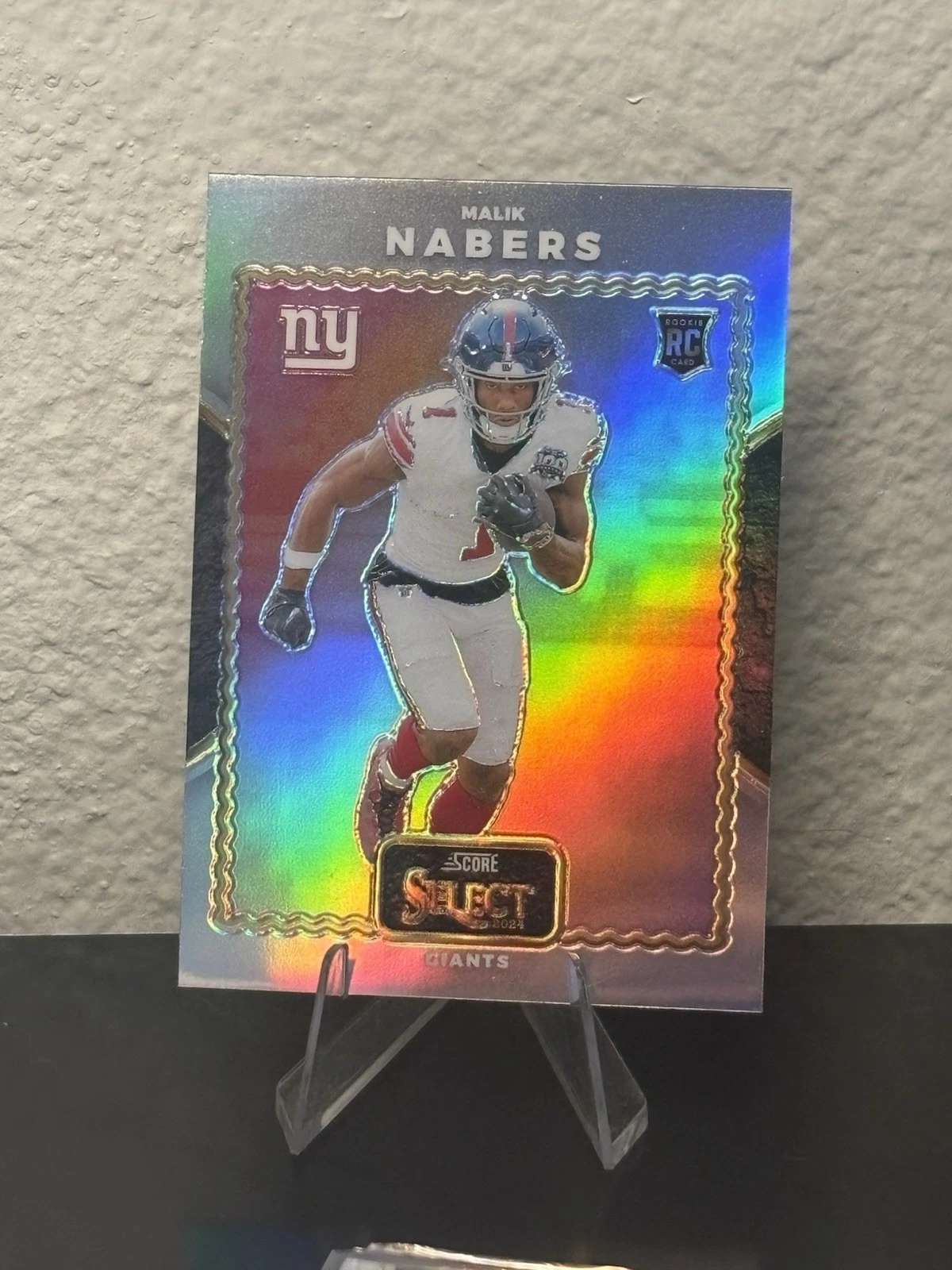 Malik Nabers Panini Select Score Select Throwback #24 Green & Black Snakeskin