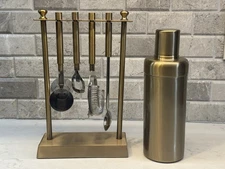 Project 62 Gold Bar Tool Set With Stand + Stainless Steel Cocktail Shaker