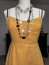 Forever 21 Yellow Drawstring Medium Women's Long Dress