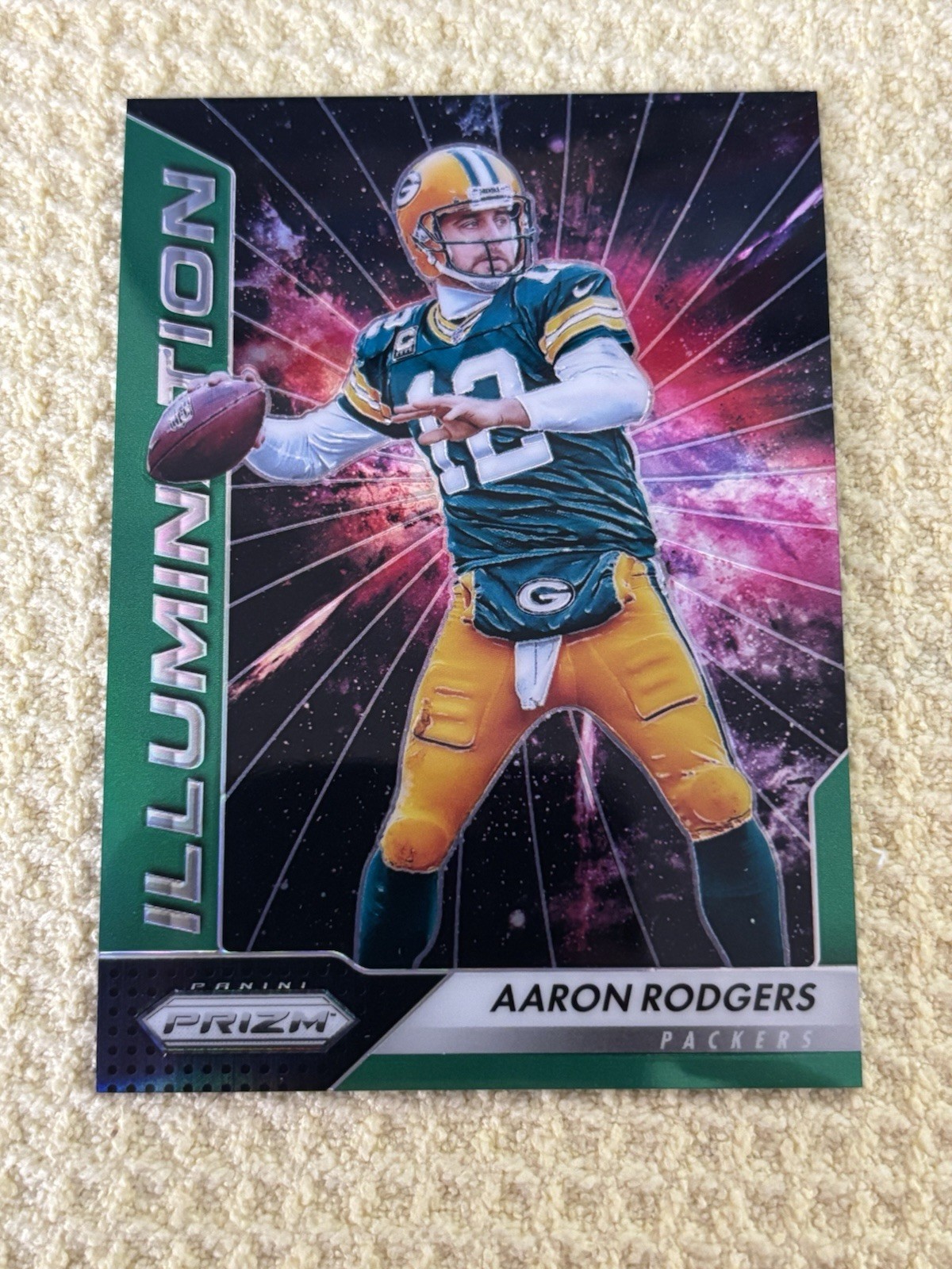 2016 Panini Prizm Illumination GREEN Prizm Aaron Rodgers RARE Color Match