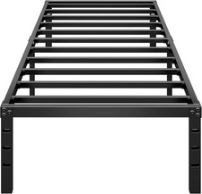 18 Inch Tall Twin Size Metal Platform Bed Frame Heavy Duty Strong Support Slats